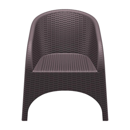 Aruba Resin Wickerlook Chair Brown, Set of 2