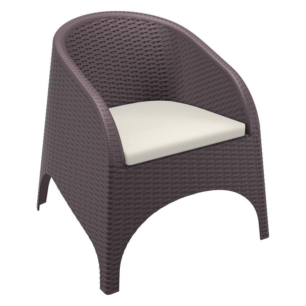 Aruba Resin Wickerlook Chair Brown, Set of 2