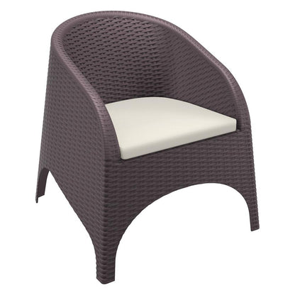 Aruba Resin Wickerlook Chair Brown, Set of 2