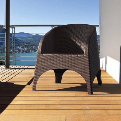 Aruba Resin Wickerlook Chair Brown, Set of 2