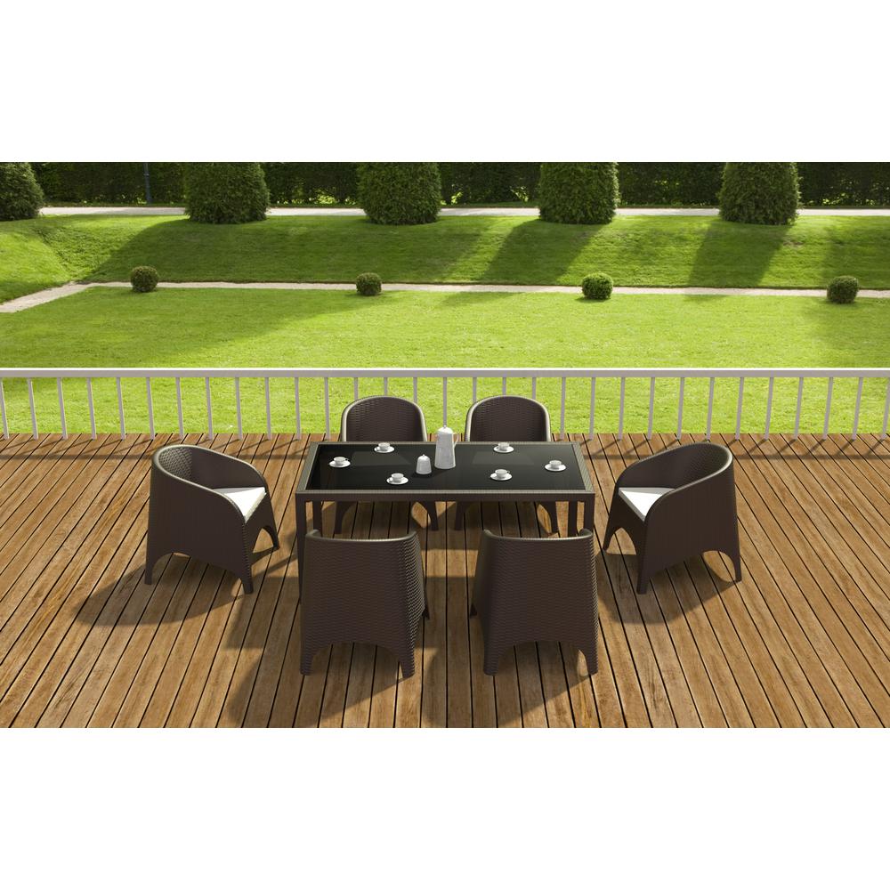 Aruba Resin Wickerlook Chair Brown, Set of 2