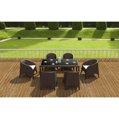 Aruba Resin Wickerlook Chair Brown, Set of 2