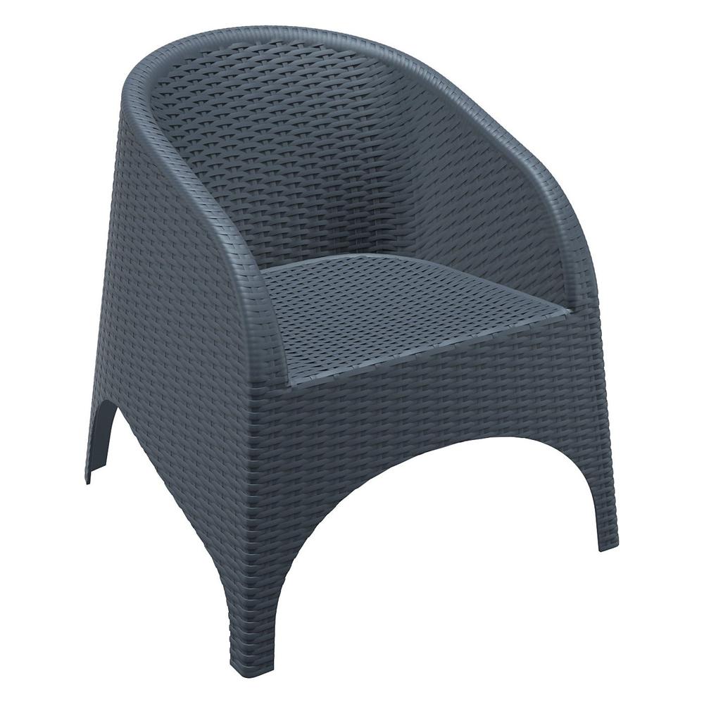 Aruba Resin Wickerlook Chair Dark Gray, Set of 2