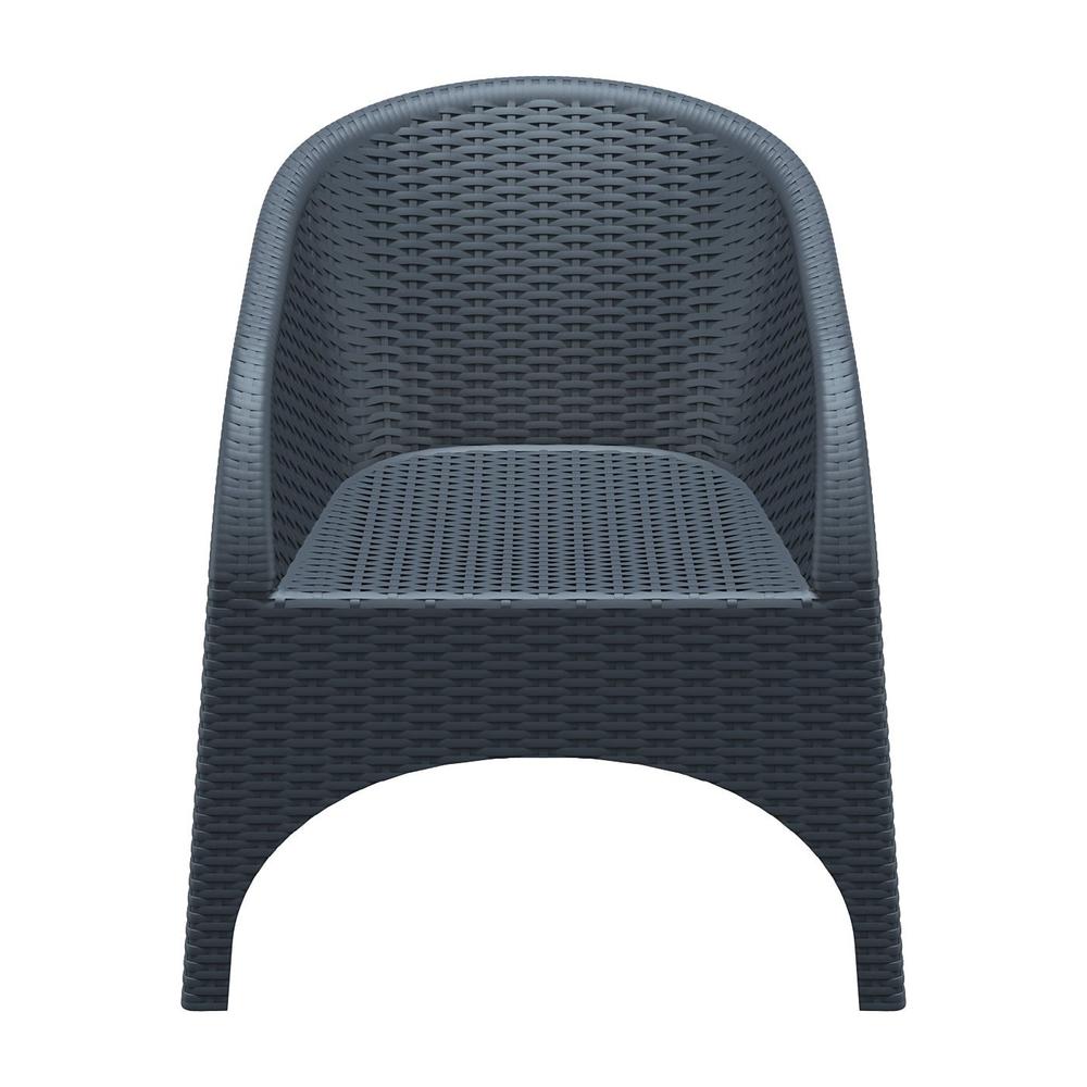 Aruba Resin Wickerlook Chair Dark Gray, Set of 2