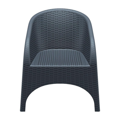 Aruba Resin Wickerlook Chair Dark Gray, Set of 2