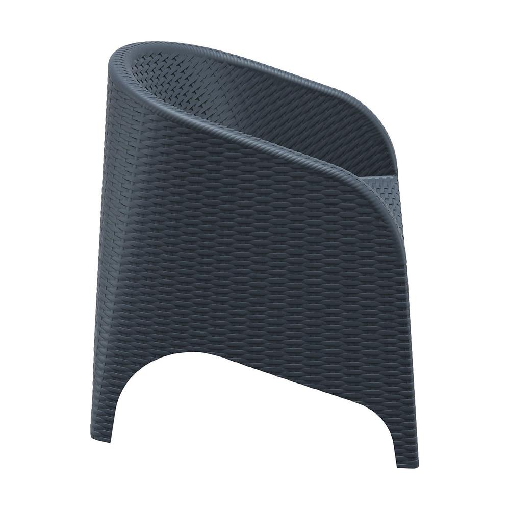 Aruba Resin Wickerlook Chair Dark Gray, Set of 2