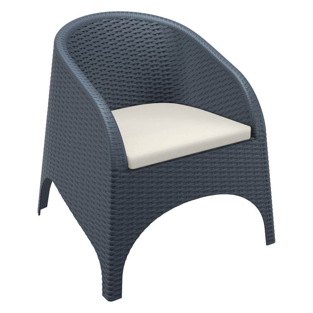 Aruba Resin Wickerlook Chair Dark Gray, Set of 2