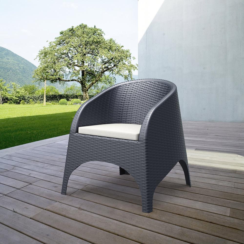 Aruba Resin Wickerlook Chair Dark Gray, Set of 2