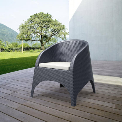 Aruba Resin Wickerlook Chair Dark Gray, Set of 2