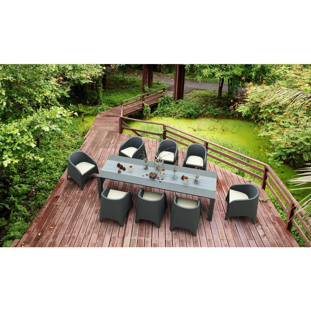 Aruba Resin Wickerlook Chair Dark Gray, Set of 2