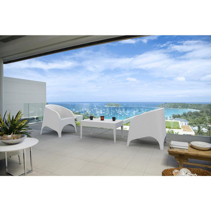 Aruba Resin Wickerlook Chair White, Set of 2