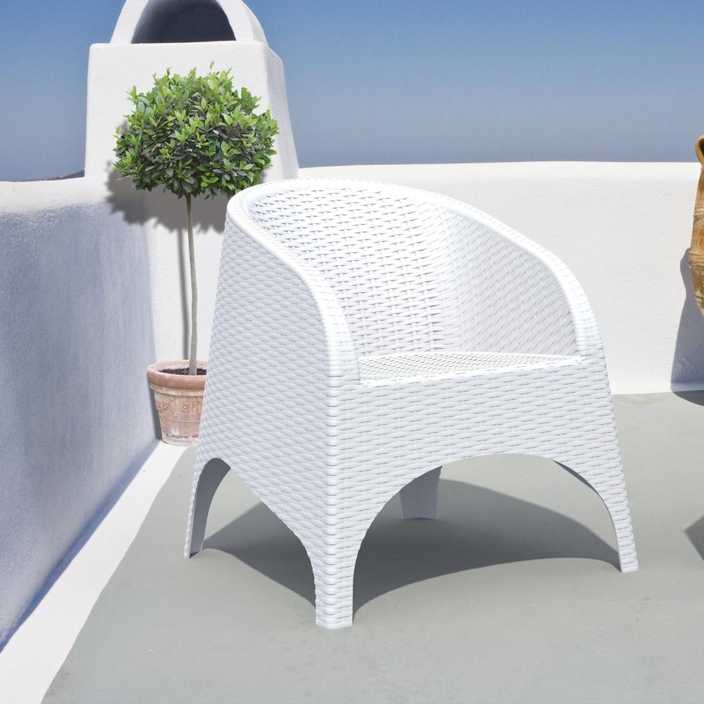 Aruba Resin Wickerlook Chair White, Set of 2