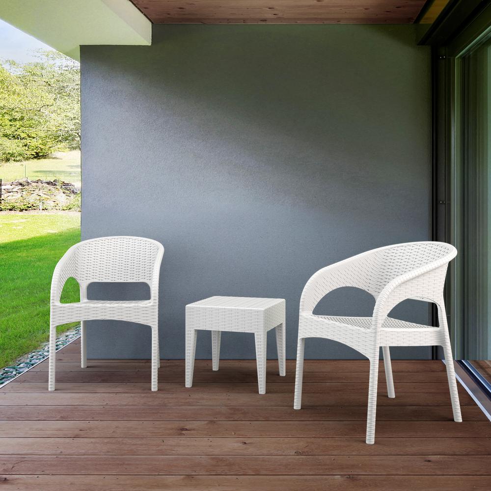 Panama Patio Seating Set 3 piece White