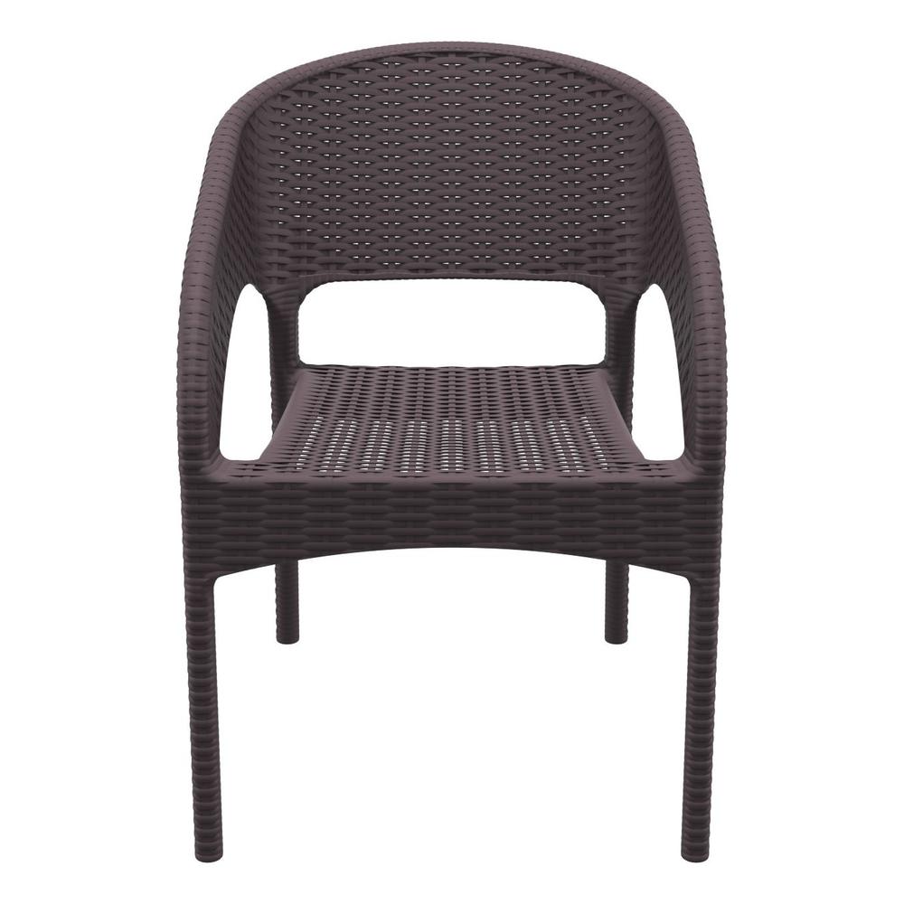 Panama Resin Wickerlook Dining Arm Chair Brown, Set of 2
