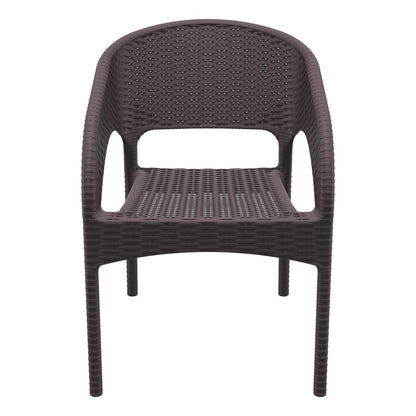 Panama Resin Wickerlook Dining Arm Chair Brown, Set of 2