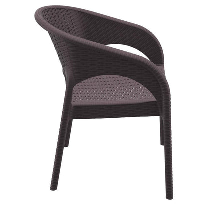 Panama Resin Wickerlook Dining Arm Chair Brown, Set of 2