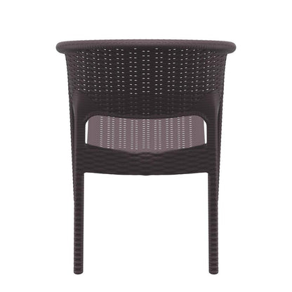 Panama Resin Wickerlook Dining Arm Chair Brown, Set of 2