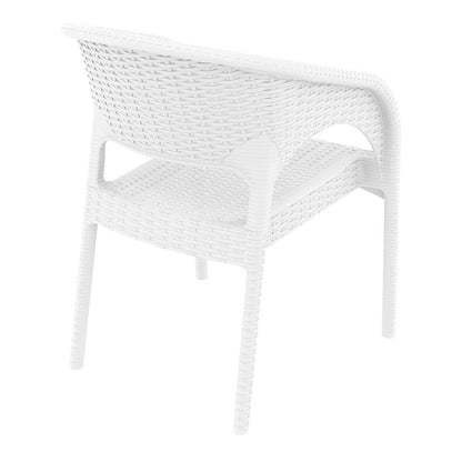 Panama Resin Wickerlook Dining Arm Chair White, Set of 2