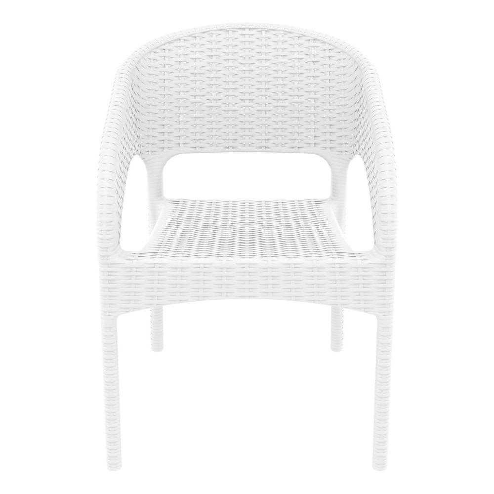 Panama Resin Wickerlook Dining Arm Chair White, Set of 2