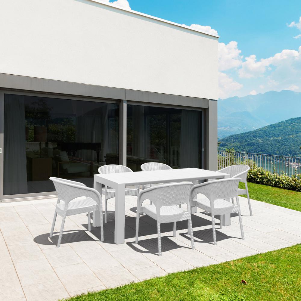 Panama Resin Wickerlook Dining Arm Chair White, Set of 2