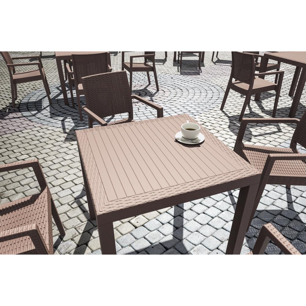 Ibiza Resin Wickerlook Dining Arm Chair Brown, Set of 2