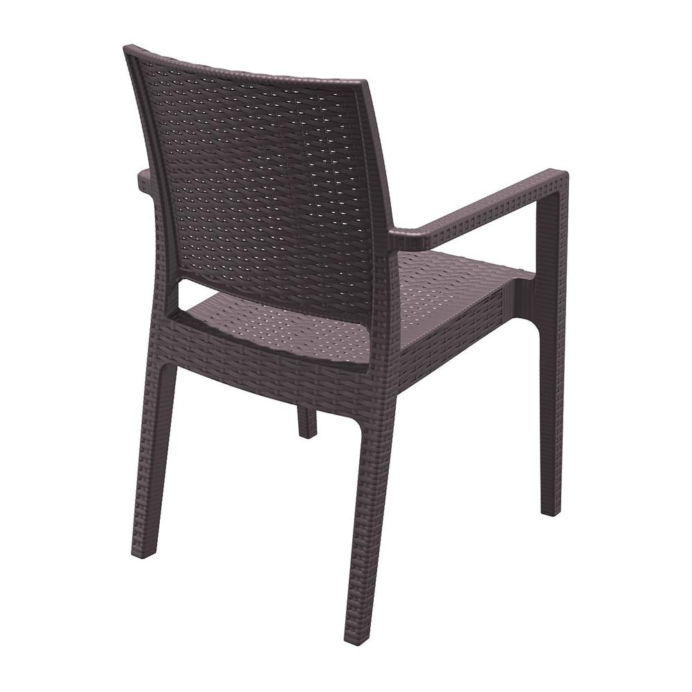 Ibiza Resin Wickerlook Dining Arm Chair Brown, Set of 2