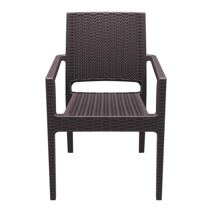Ibiza Resin Wickerlook Dining Arm Chair Brown, Set of 2