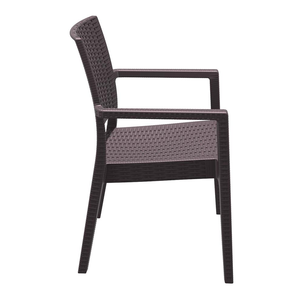 Ibiza Resin Wickerlook Dining Arm Chair Brown, Set of 2