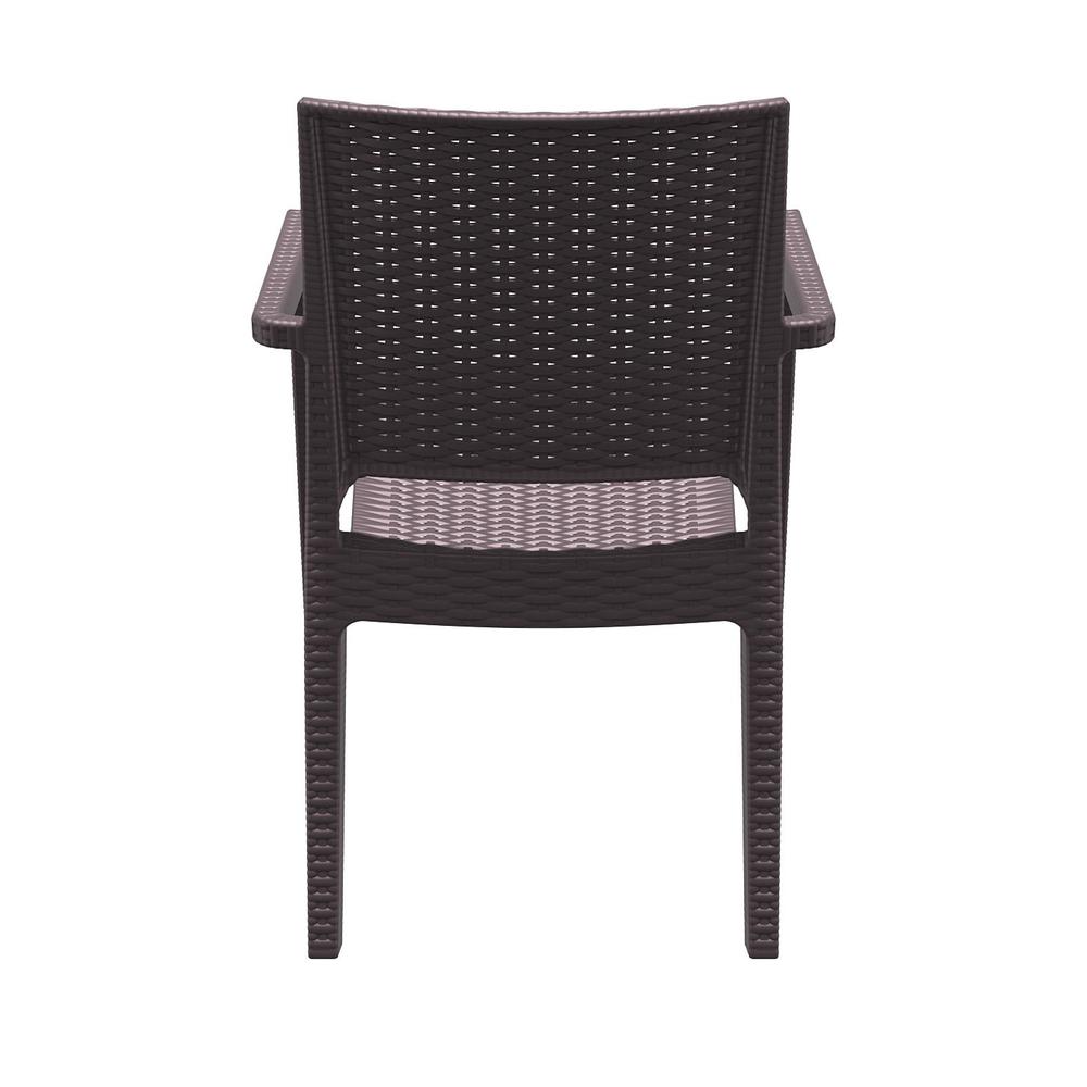 Ibiza Resin Wickerlook Dining Arm Chair Brown, Set of 2
