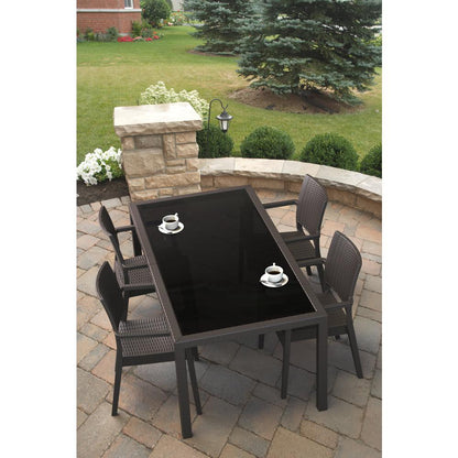 Ibiza Resin Wickerlook Dining Arm Chair Brown, Set of 2