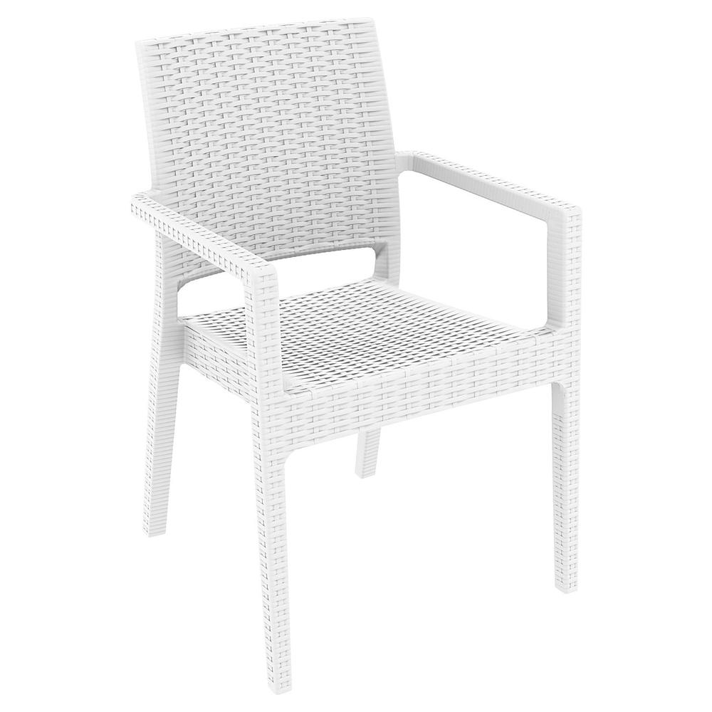 Resin Dining Arm Chair Set, White, Belen Kox
