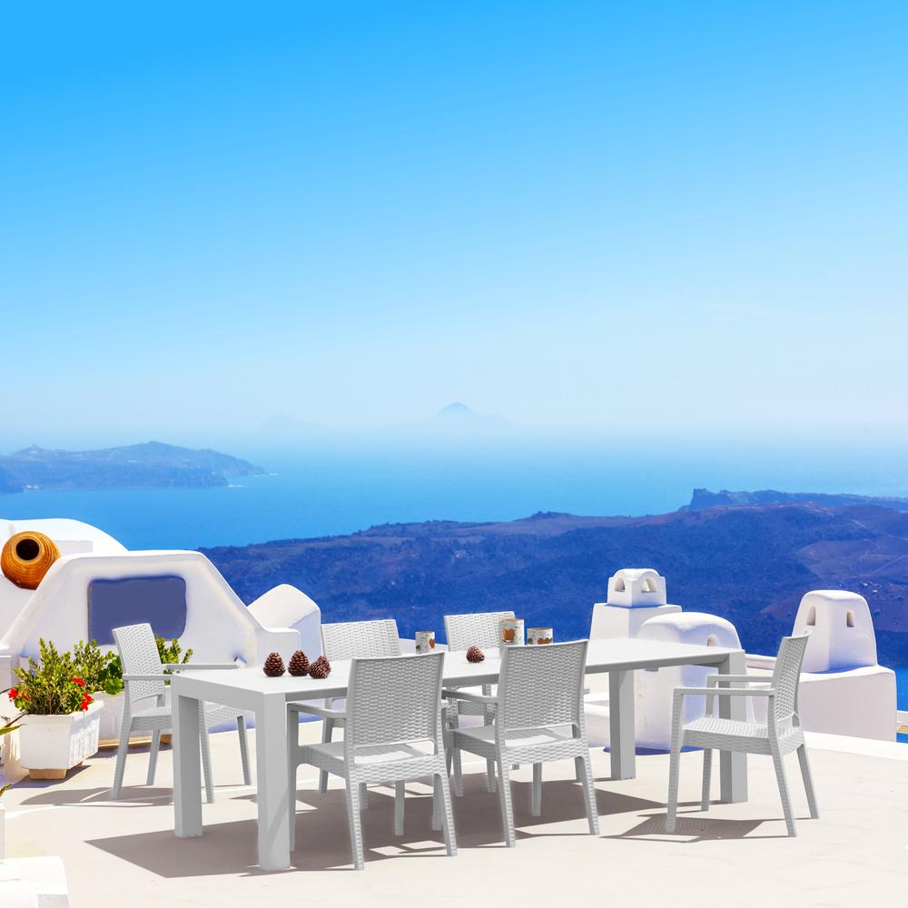 Resin Dining Arm Chair Set, White, Belen Kox