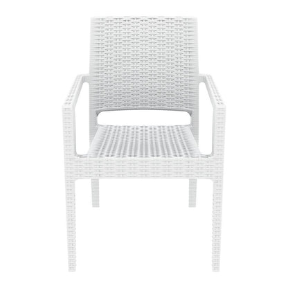 Resin Dining Arm Chair Set, White, Belen Kox