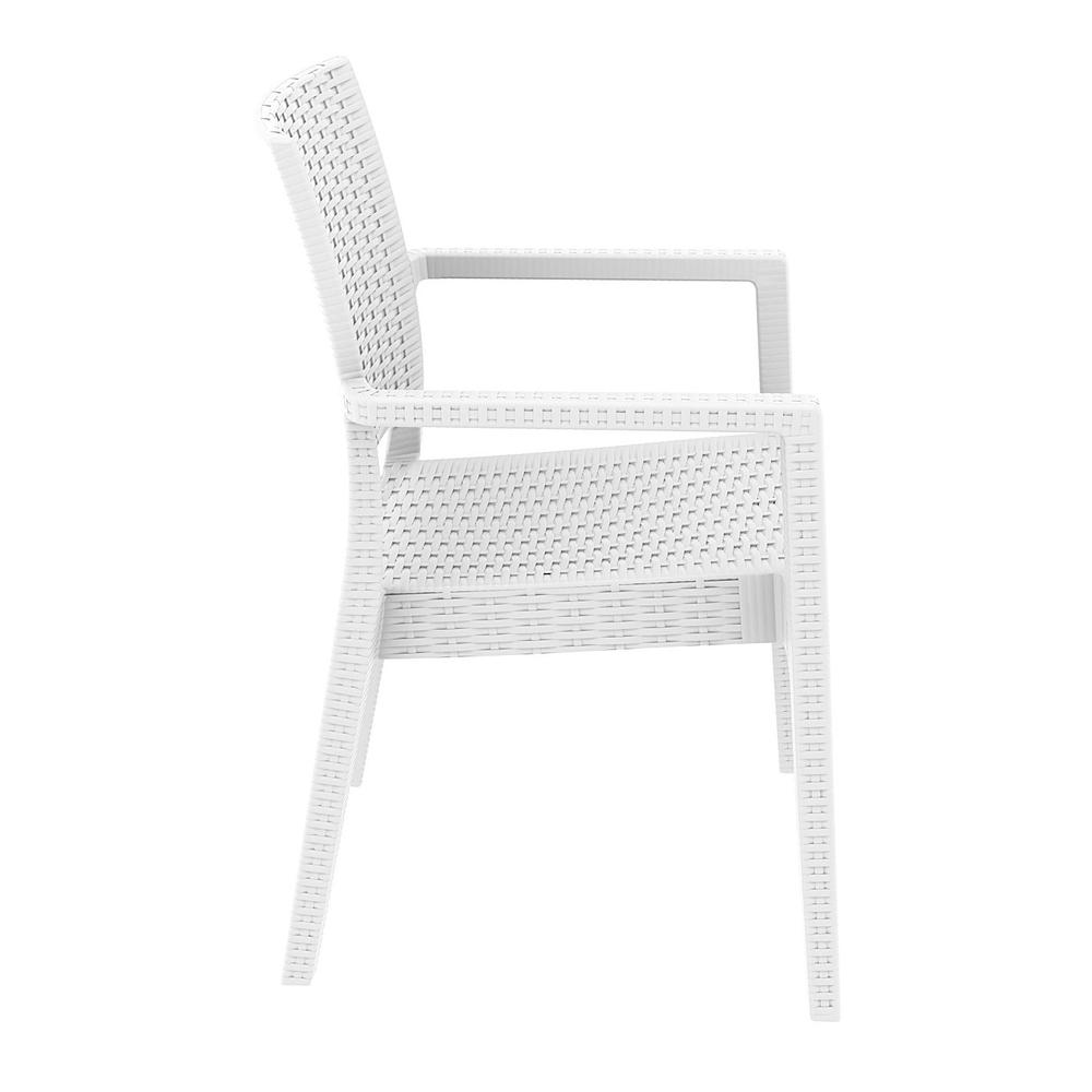 Resin Dining Arm Chair Set, White, Belen Kox