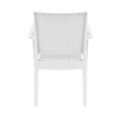 Resin Dining Arm Chair Set, White, Belen Kox