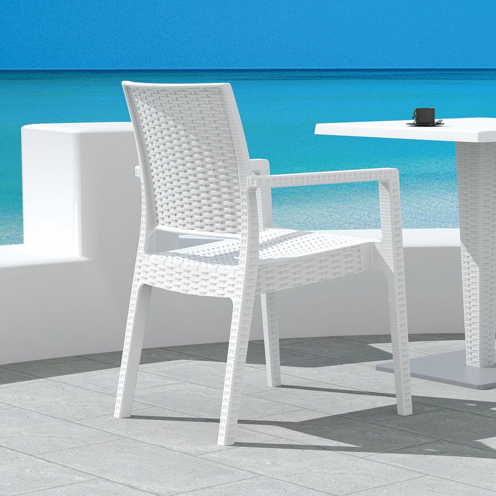 Resin Dining Arm Chair Set, White, Belen Kox