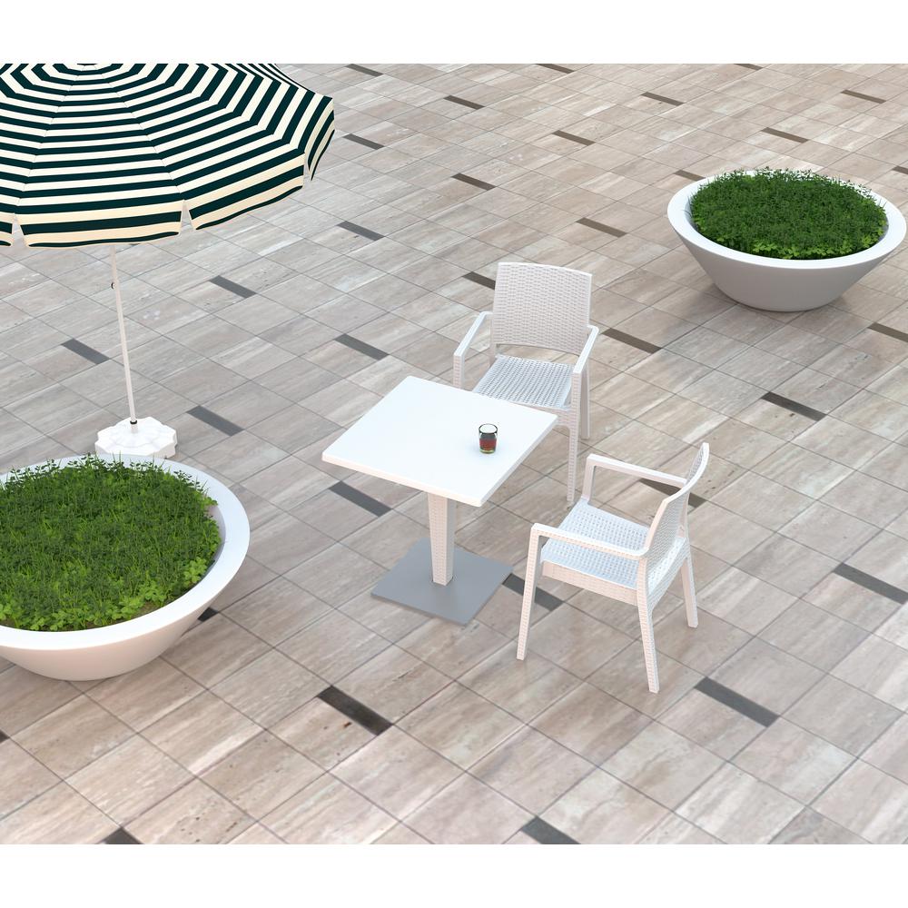 Resin Dining Arm Chair Set, White, Belen Kox