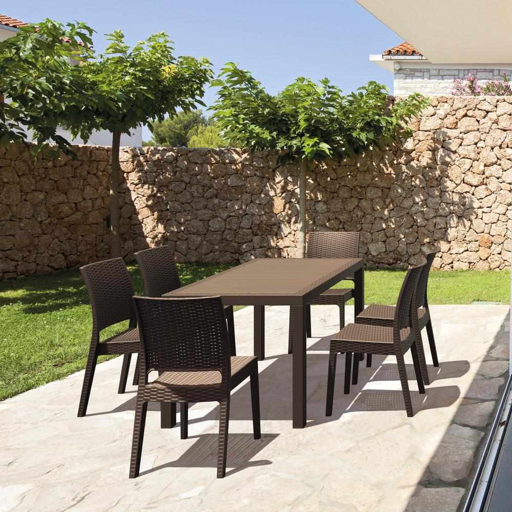 Florida Resin Wickerlook Dining Chair Brown, Set of 2