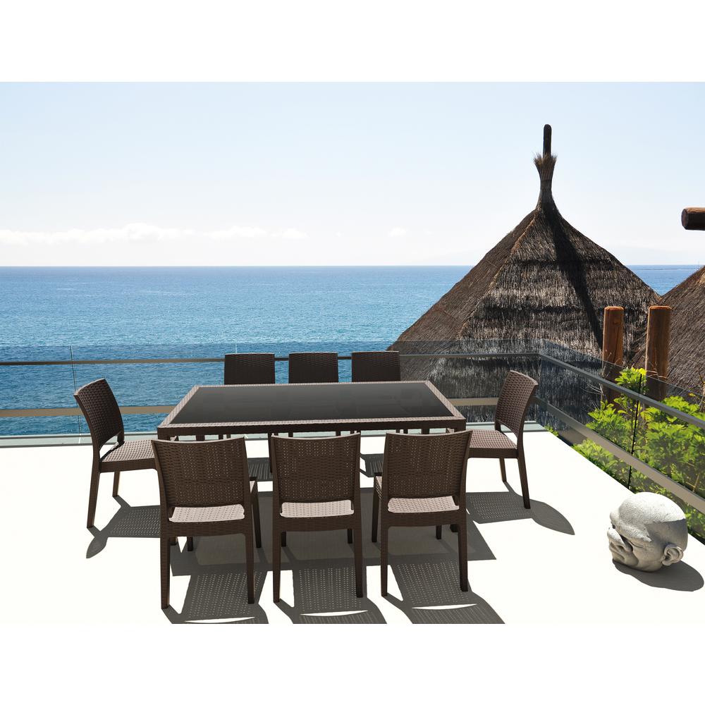 Florida Resin Wickerlook Dining Chair Brown, Set of 2
