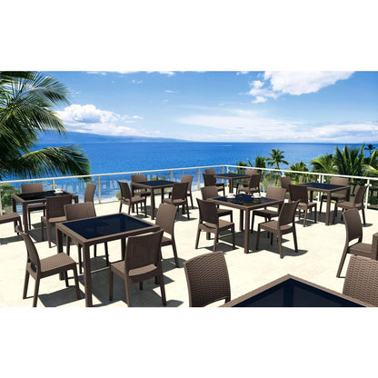 Florida Resin Wickerlook Dining Chair Brown, Set of 2
