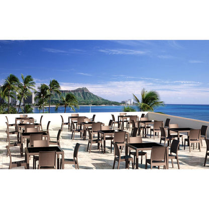 Florida Resin Wickerlook Dining Chair Brown, Set of 2