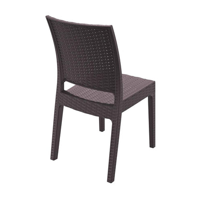 Florida Resin Wickerlook Dining Chair Brown, Set of 2