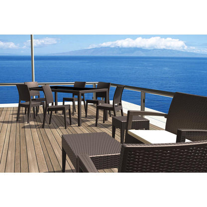 Florida Resin Wickerlook Dining Chair Brown, Set of 2