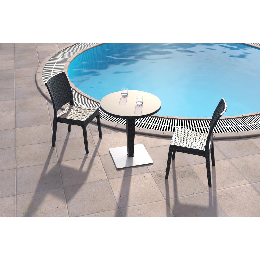 Florida Resin Wickerlook Dining Chair Dark Gray, Set of 2