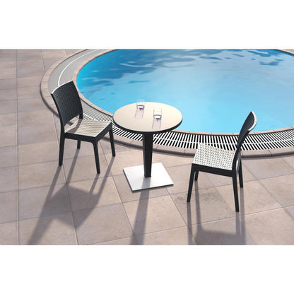 Florida Resin Wickerlook Dining Chair Dark Gray, Set of 2