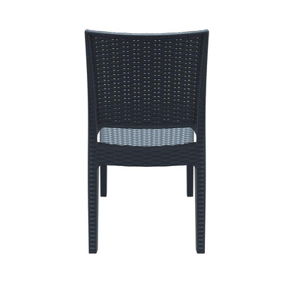 Florida Resin Wickerlook Dining Chair Dark Gray, Set of 2