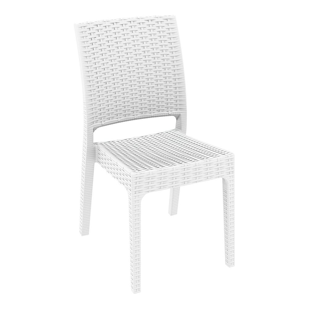 Florida Resin Wickerlook Dining Chair White, Set of 2