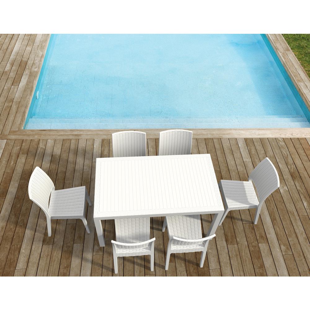 Florida Resin Wickerlook Dining Chair White, Set of 2