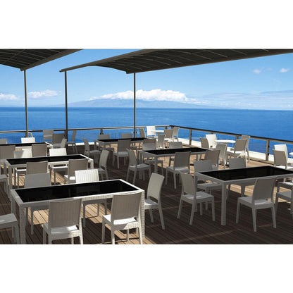 Florida Resin Wickerlook Dining Chair White, Set of 2