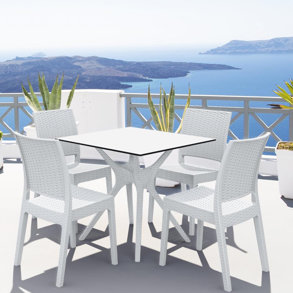 Florida Resin Wickerlook Dining Chair White, Set of 2